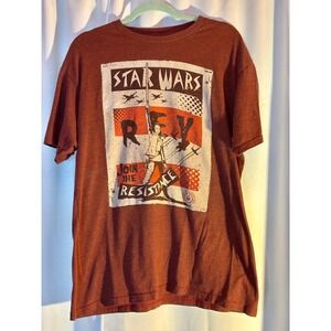 Star Wars Rey Resistance Rebel Graphic Tee Shirt Fifth Sun Rust Disney Batuu XL